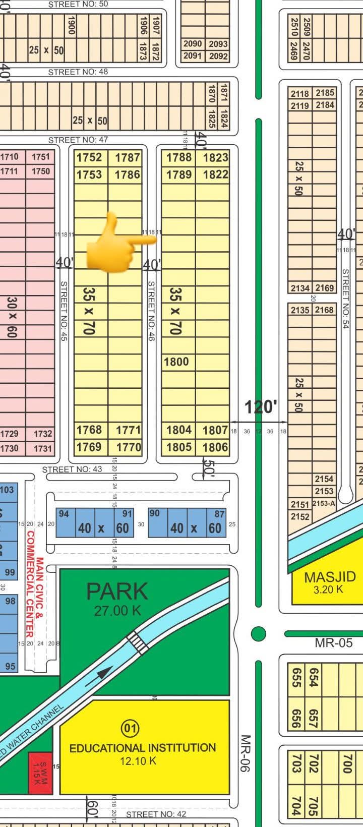 Faisal hills B Block 35×70 for sale plot number 1794 Ndc open demand 87,00,000