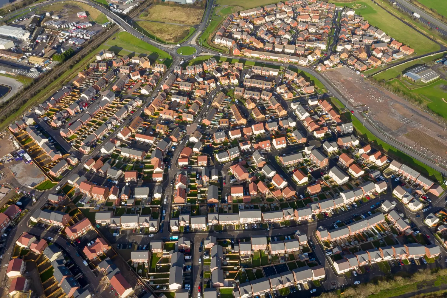drone view of housing societies near me