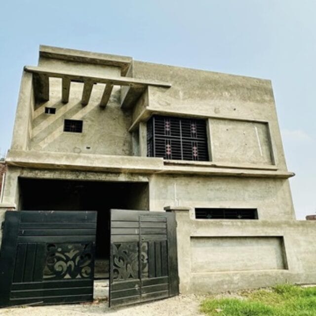 best 5 marla house grey structure cost in pakistan