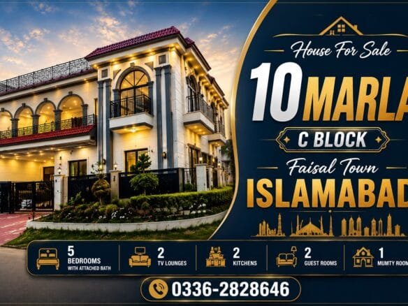 10 Marla Corner House for Sale in C Block, Faisal Town, Islamabad