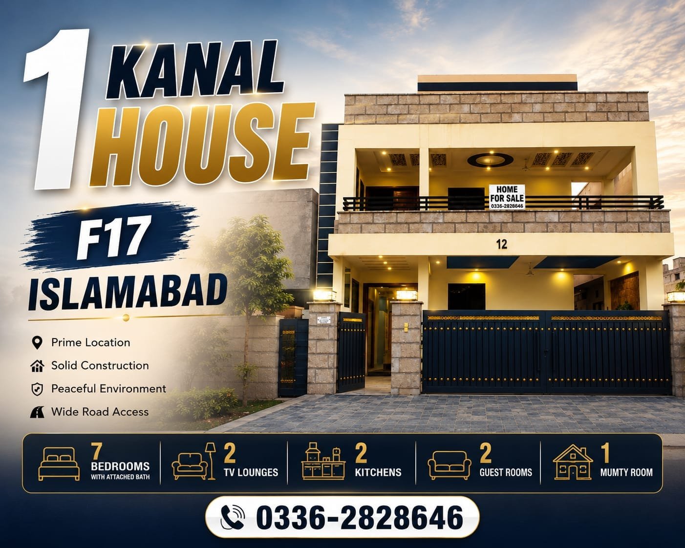 1 Kanal Luxury House for Sale in F-17, Islamabad