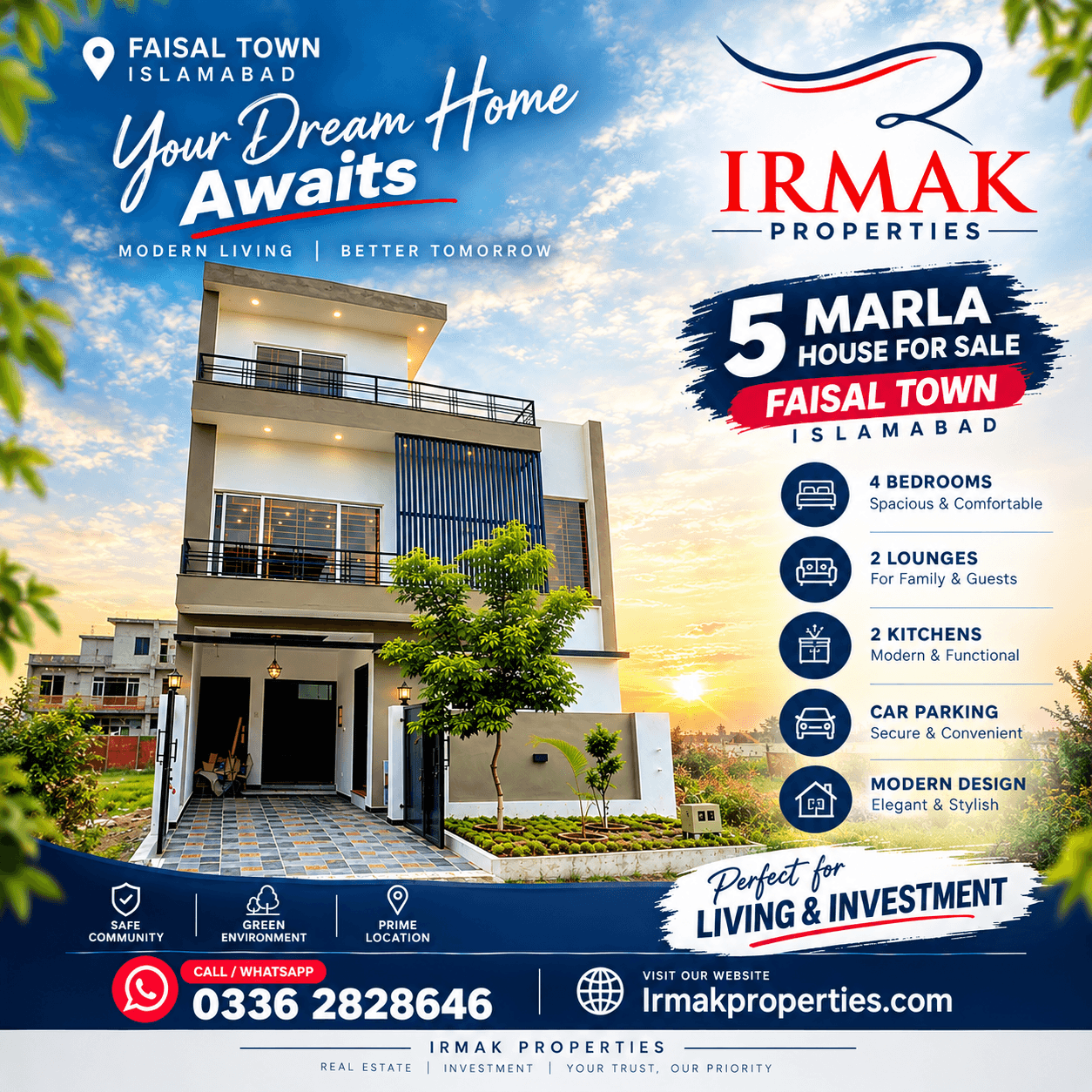 602c1ddf-1c97-48ac-8280-c2b482d3087a 5 Marla House for Sale Faisal Town, Islamabad | Modern & Stylish Home